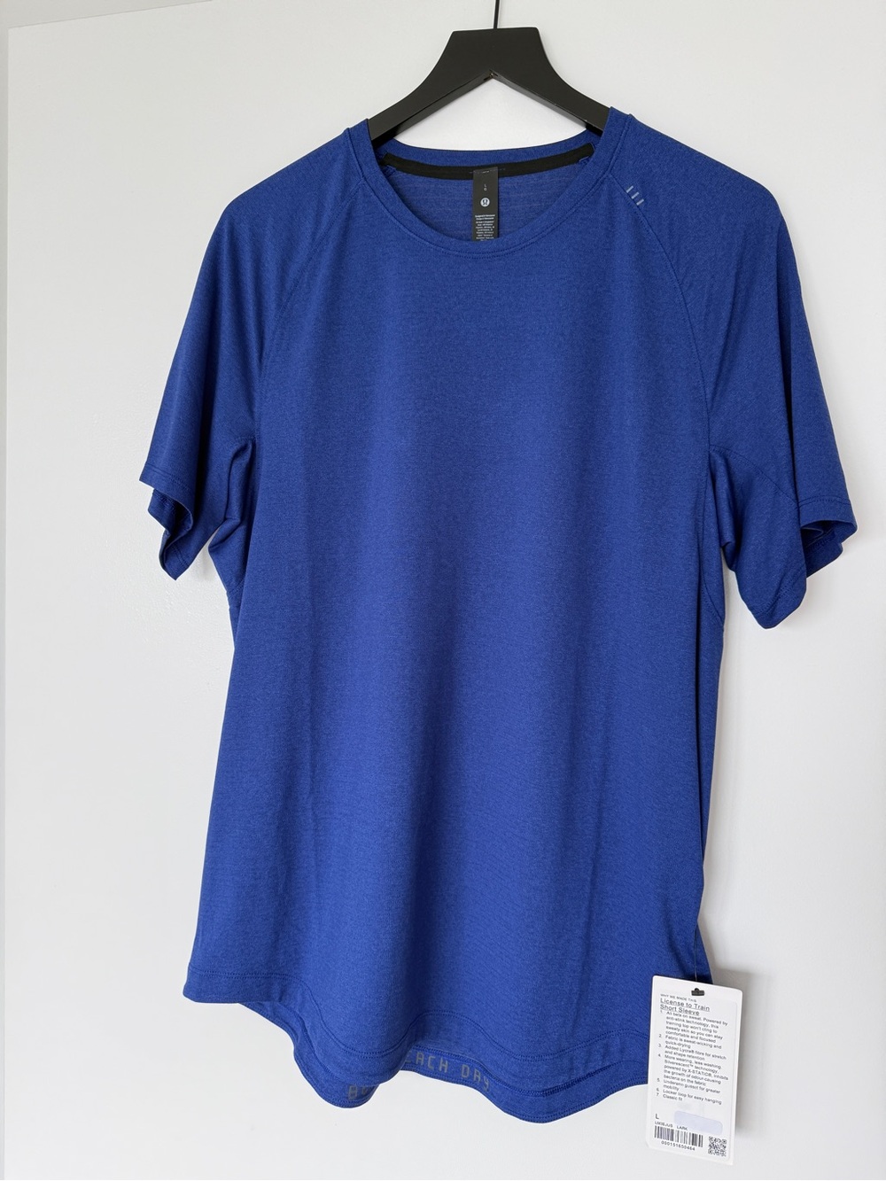 Lululemon License to Train Short Sleeve Lark Blue Size LARGE